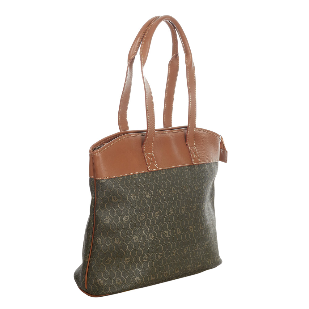 

Dior Brown/Dark Brown Vintage Honeycomb Tote Bag