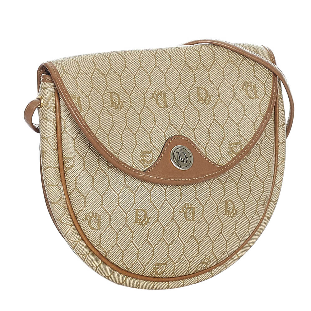 

Dior Beige/Brown Canvas Honeycomb Crossbody Bag