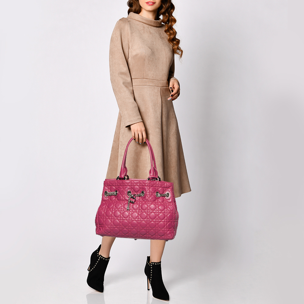 

Dior Pink Cannage Leather Charming Tote