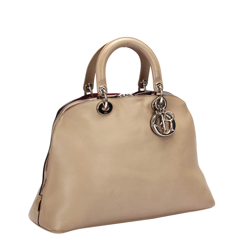 

Dior Beige Calf Leather Diorissimo Satchel Bag