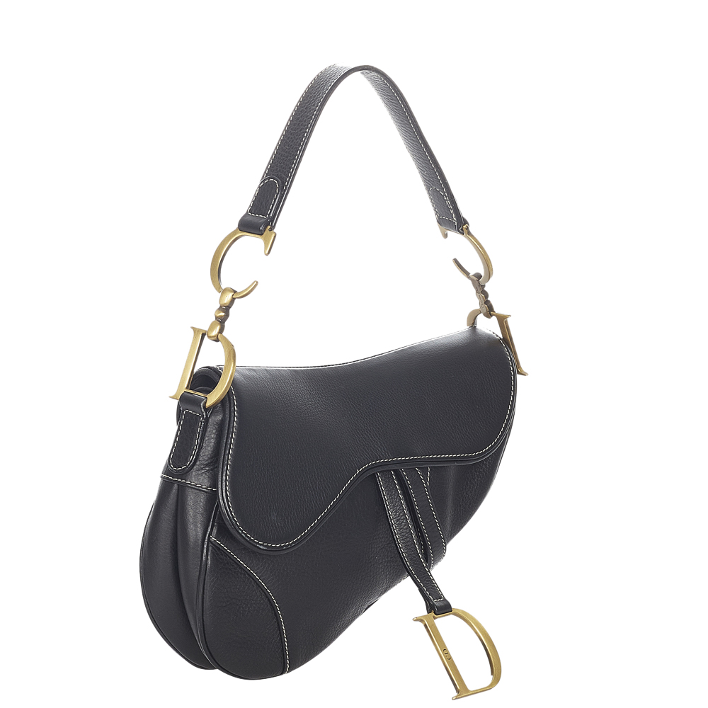 

Dior Black Calf Leather Saddle Shoulder Bag