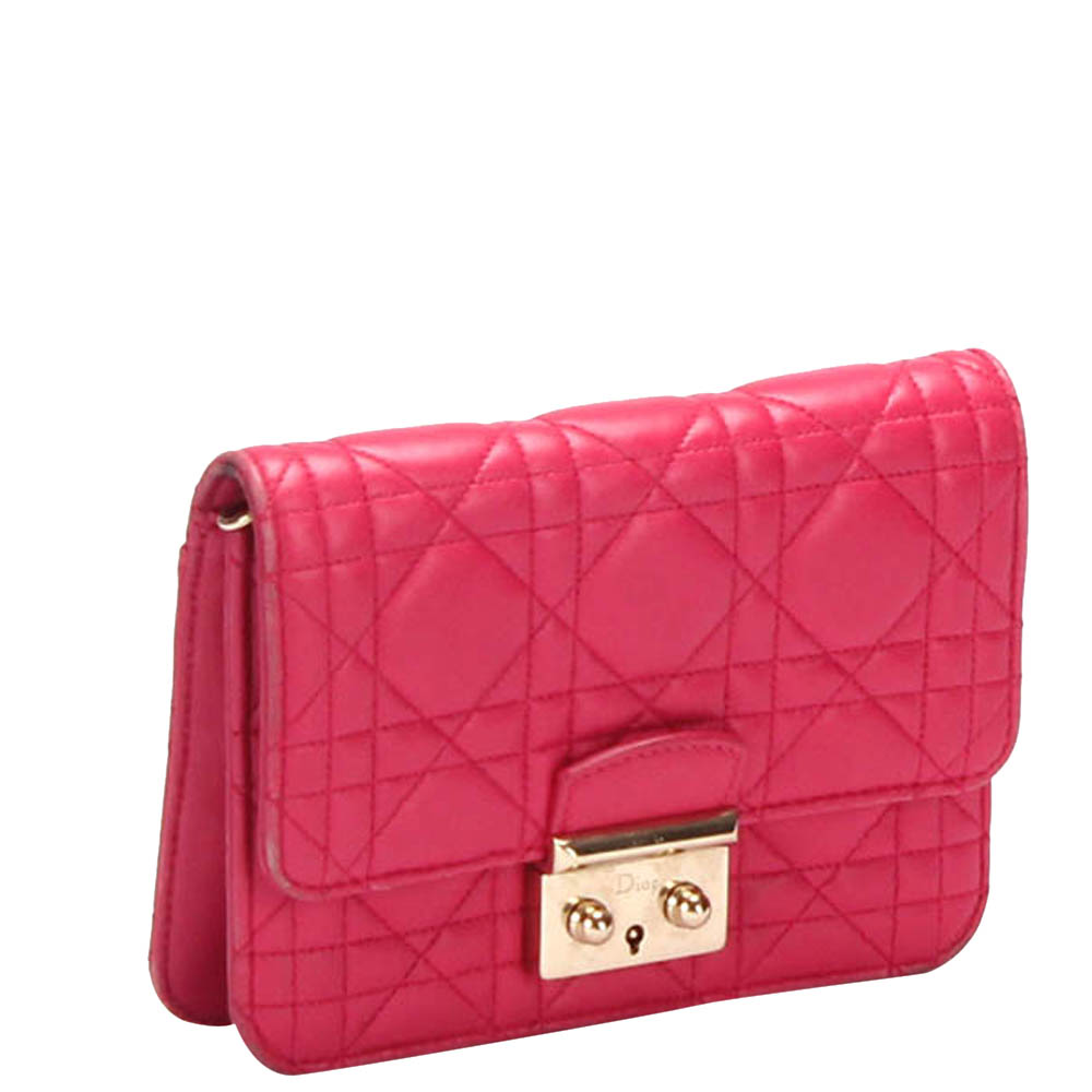 

Dior Pink Cannage Leather Miss Dior Shoulder Bag