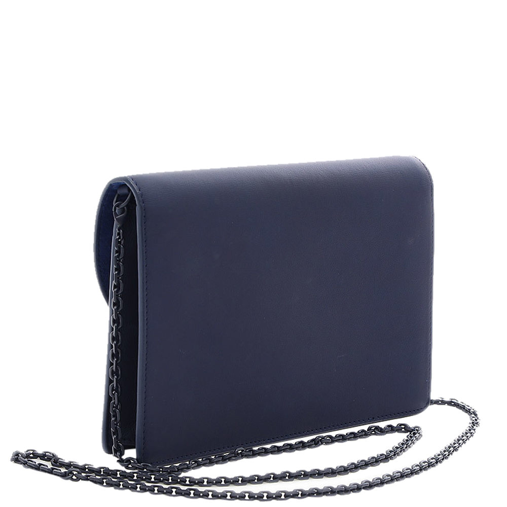 

Dior Navy Blue Leather Saddle Shoulder Bag