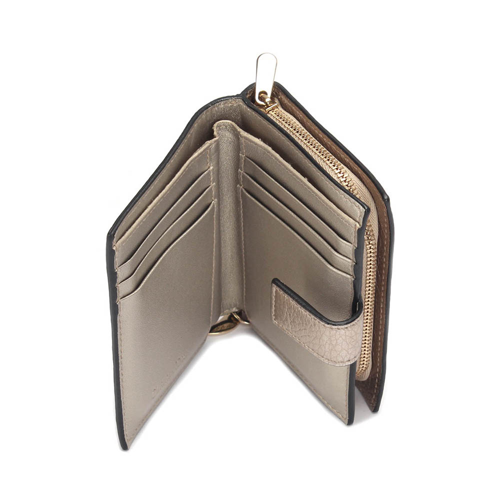 

Dior Gold Leather Mini Lady Dior Wallet