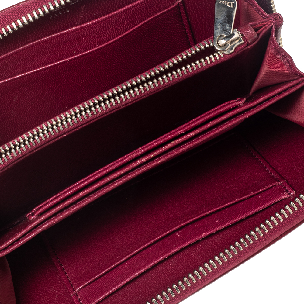 

Dior Burgundy Leather Diorama Zip Around Wallet