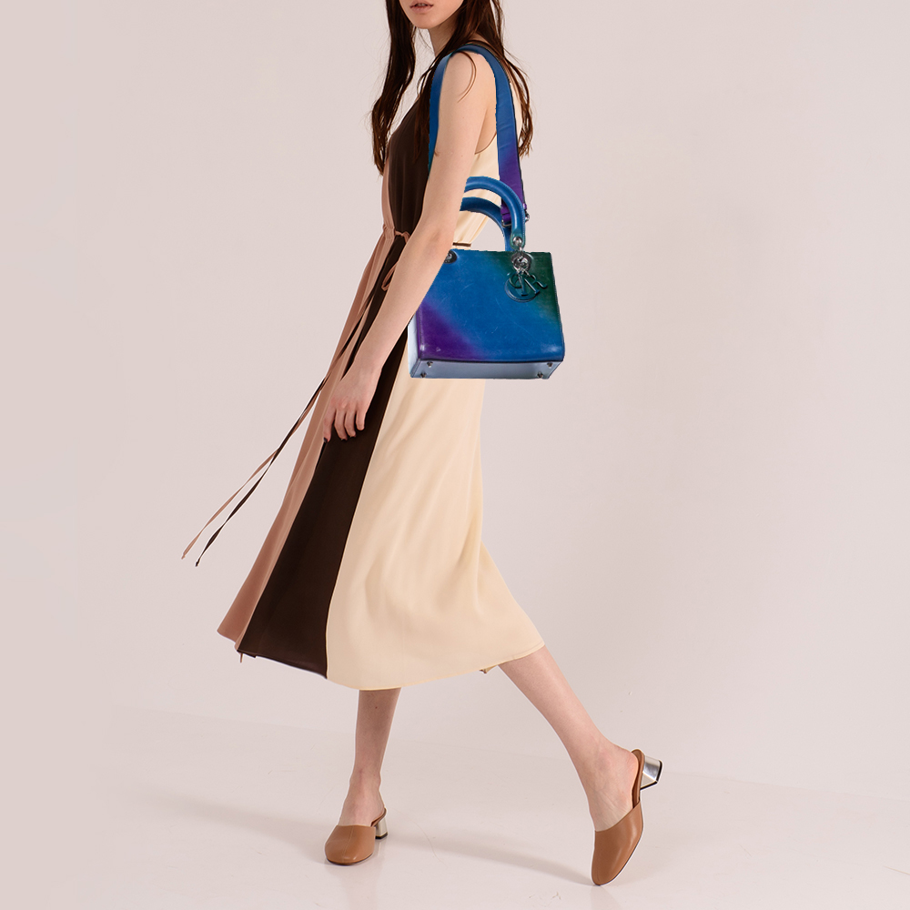 

Dior Ombre Multicolor Leather Medium Lady Dior Tote