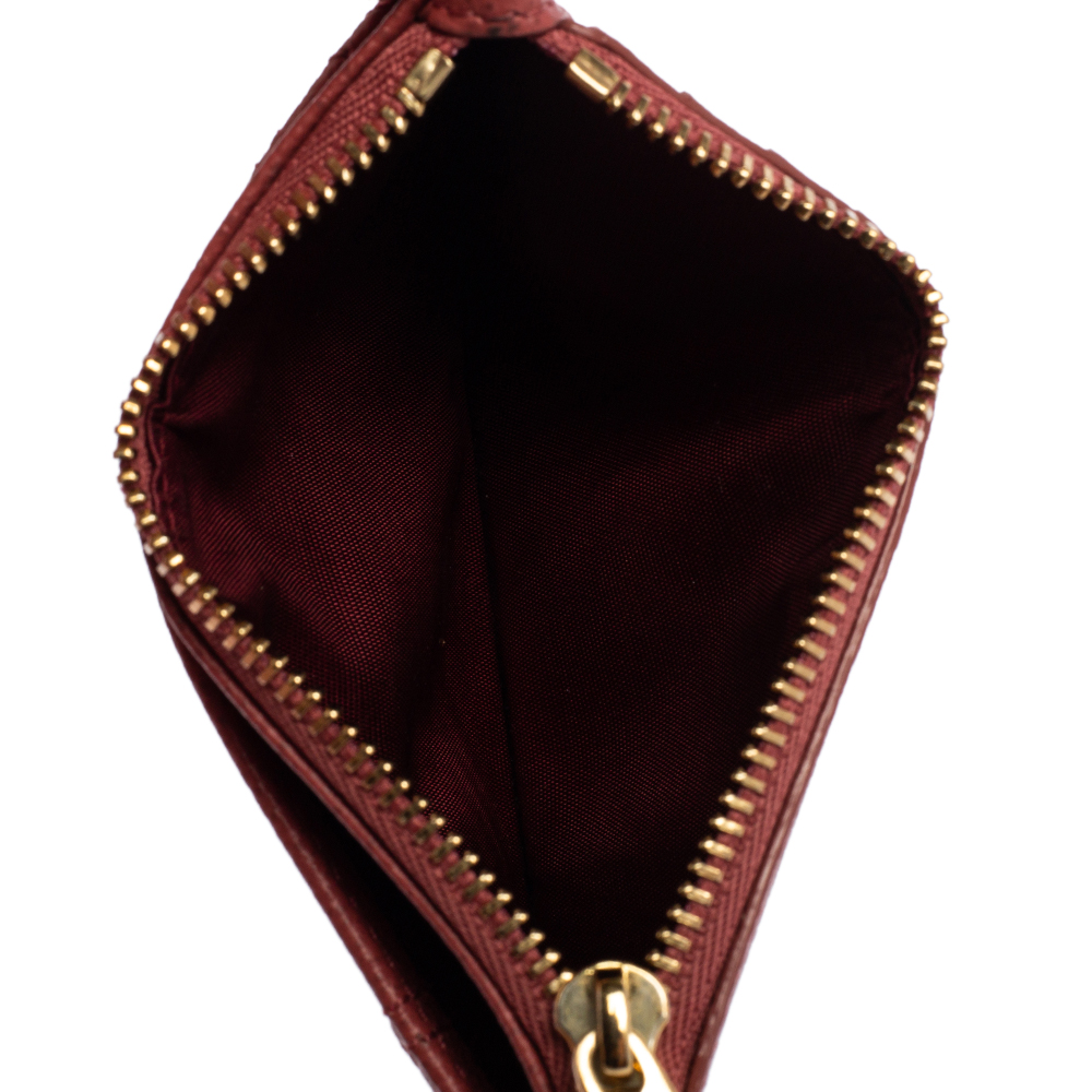 

Dior Old Rose Leather Diorama Card Holder, Pink