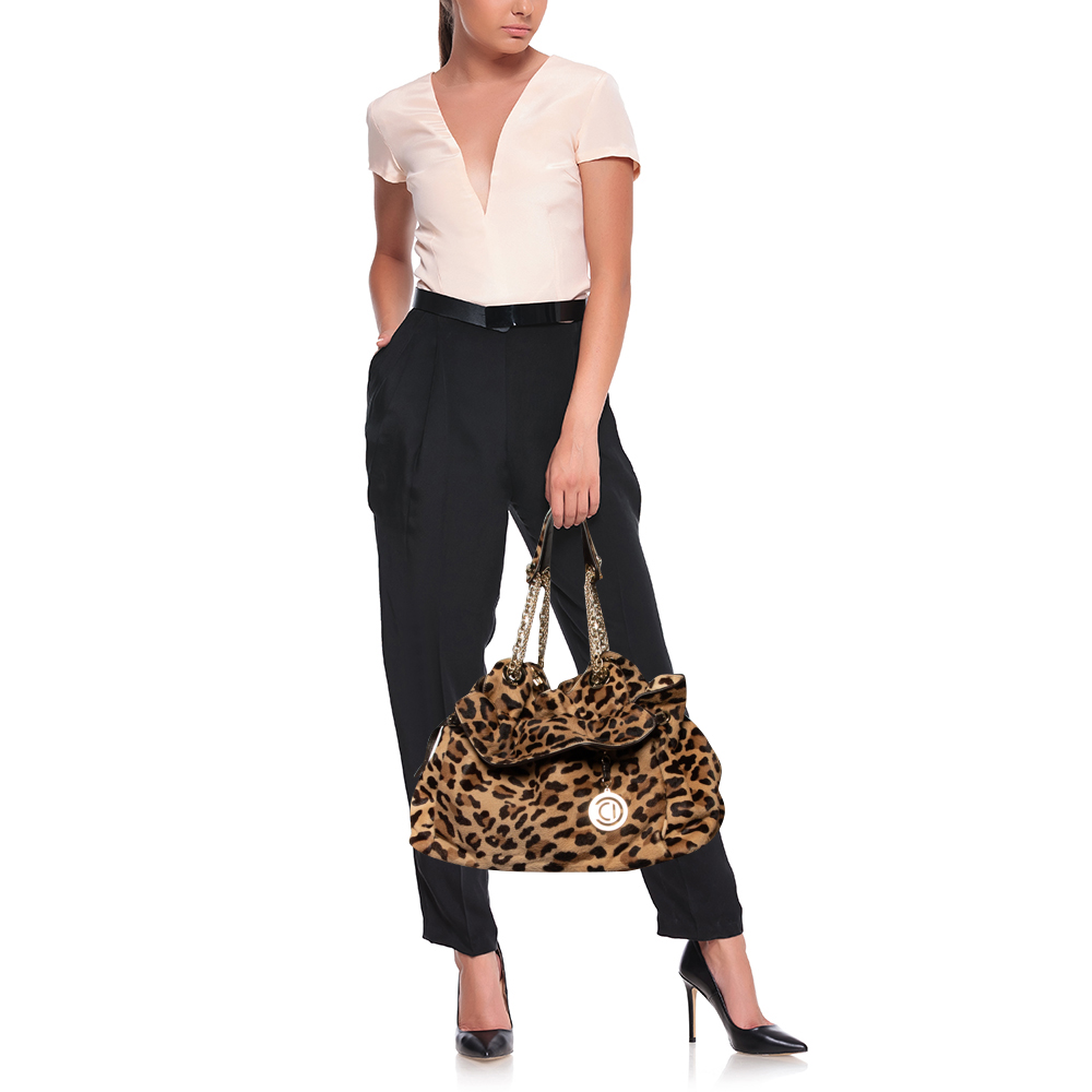 

Dior Brown Leopard Print Pony Hair And Leather Shoulder Bag