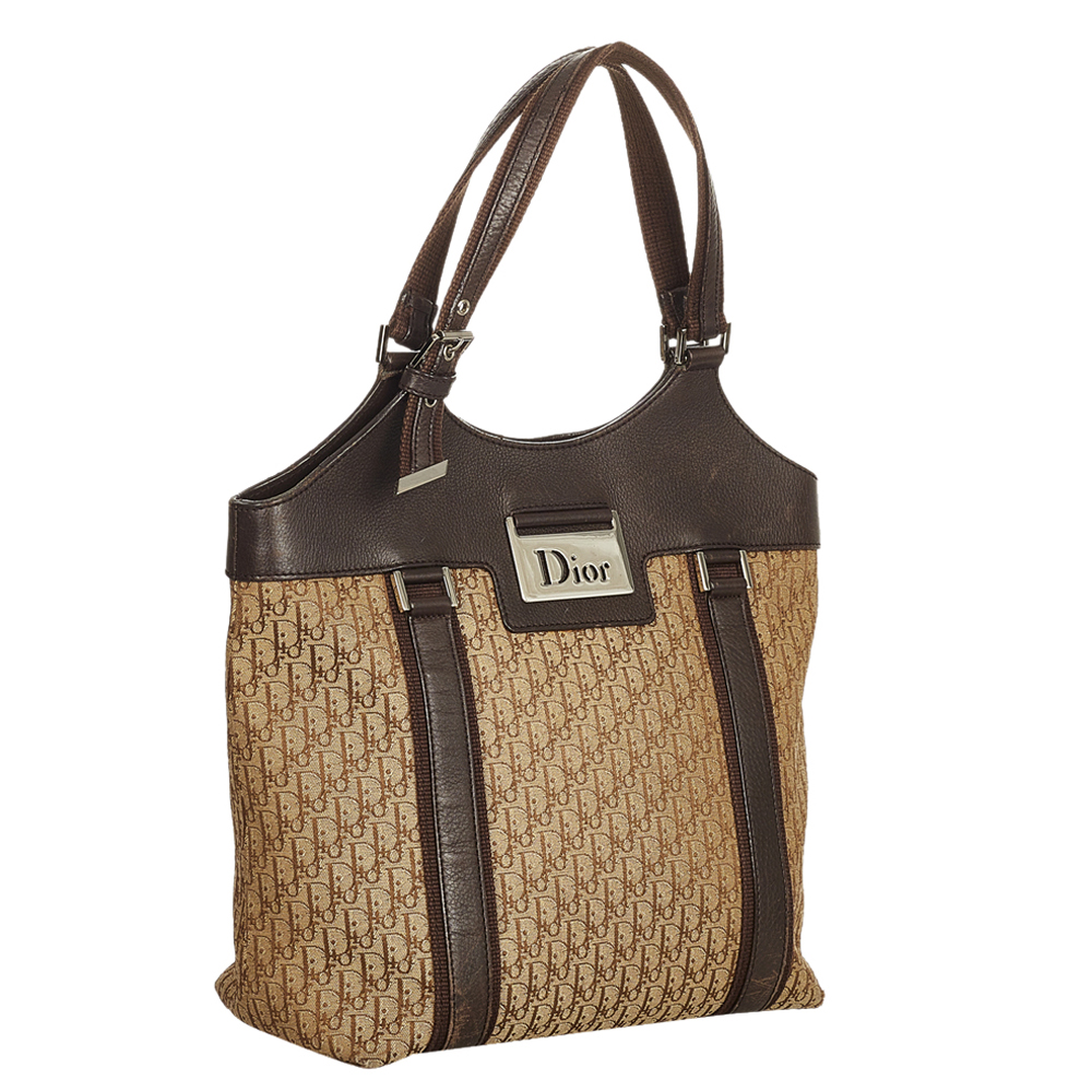 

Dior Brown/Beige Oblique Canvas Top Handle Bag