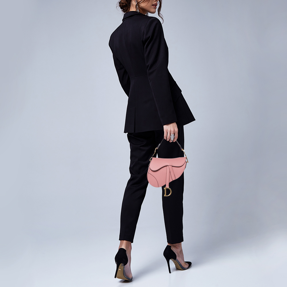 

Dior Pink Leather Saddle Shoulder Bag