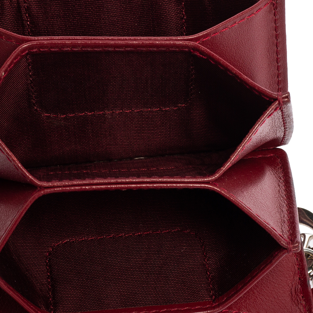 

Dior Red Cannage Patent Leather Lady Dior Gusset Card Case