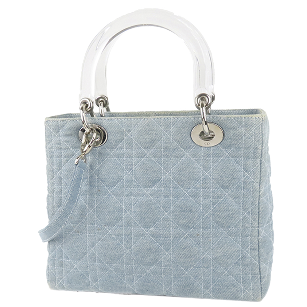 

Dior Blue Denim Cannage Lady Dior Bag