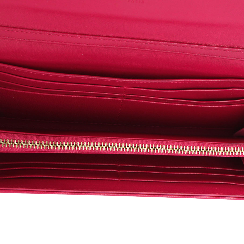 

Dior Red Cannage Leather Lady Dior Wallet on Chain, Pink