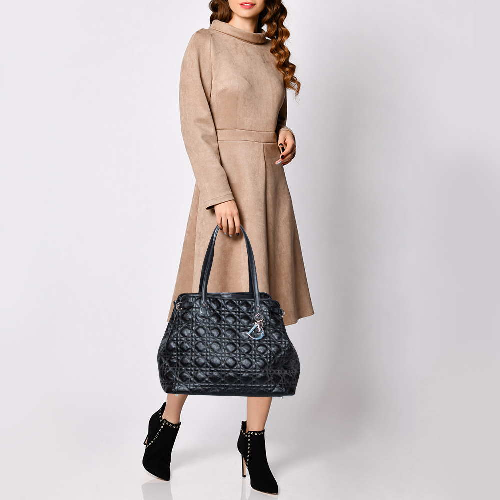 

Dior Black Cannage Coated Canvas and Leather Medium Panarea Tote