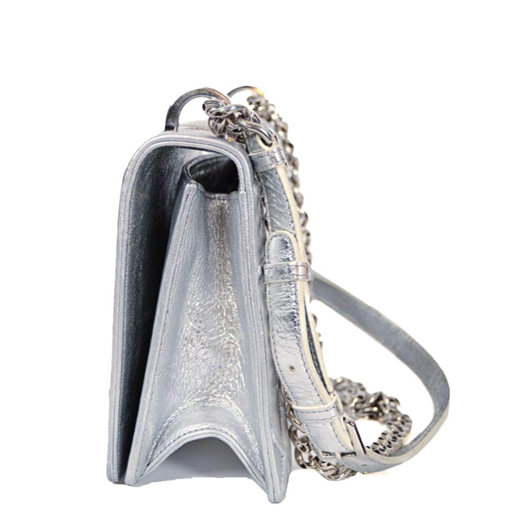 

Dior Silver Leather Diorama bag