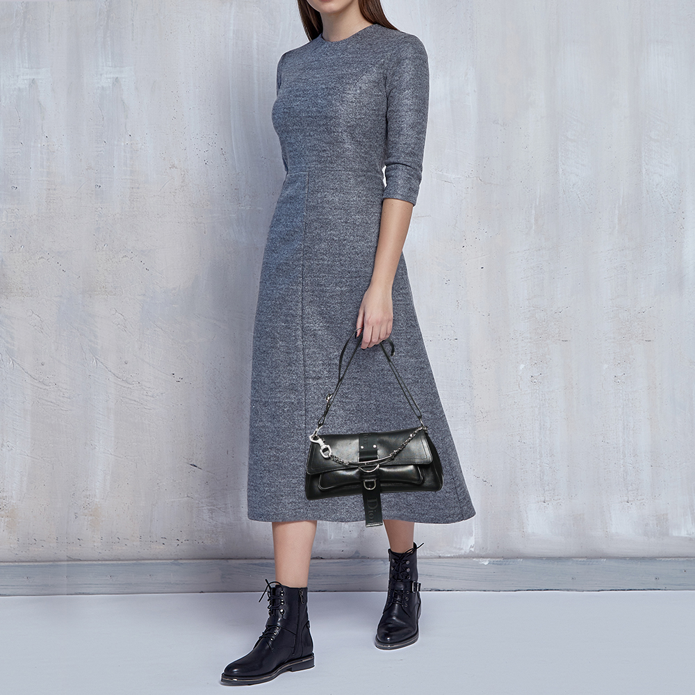 

Dior Black Coated Canvas Crystal Hardcore Shoulder Bag