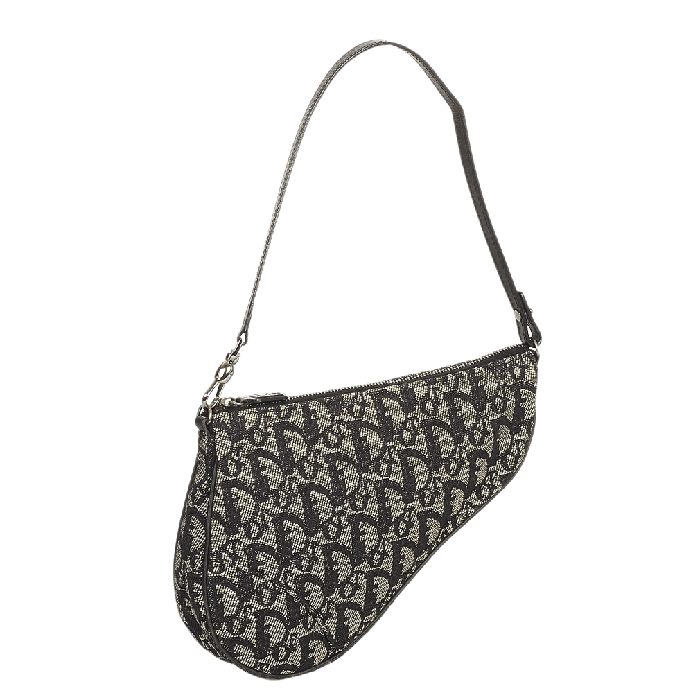 

Dior Blue Canvas Fabric Oblique Mini Saddle Shoulder Bag, Grey