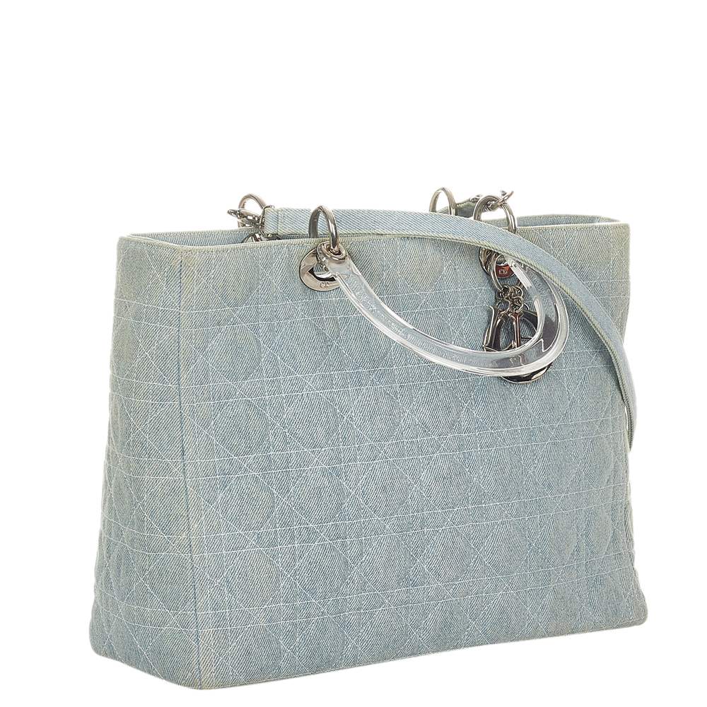 

Dior Blue Denim Cannage Lady Dior Shoulder Bag