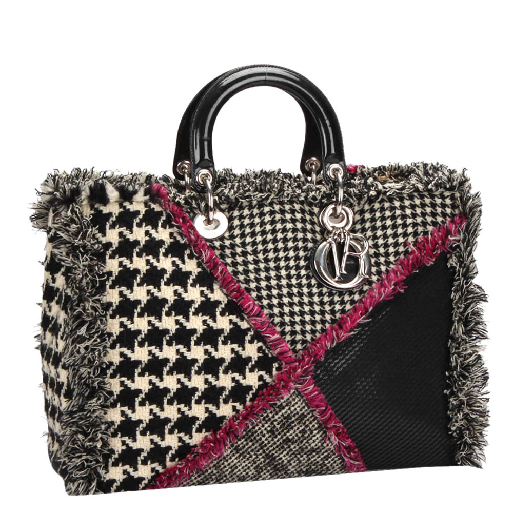 

Dior Multicolor Houndstooth Diorissimo Tote Bag