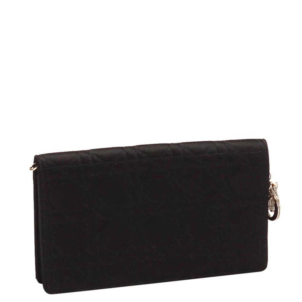 

Dior Black Cannage Satin Crossbody Bag