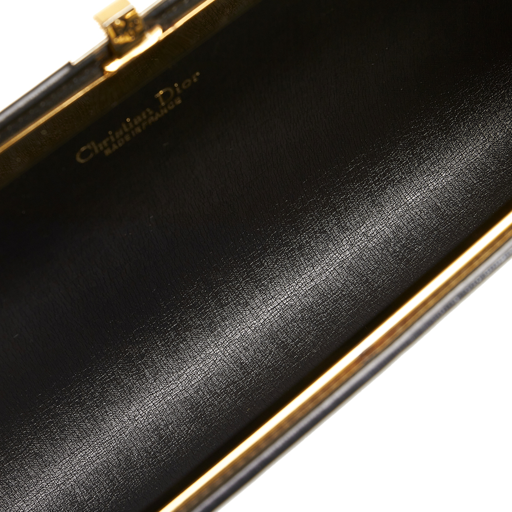 

Dior Black/Gold Oblique Canvas Clutch Bag