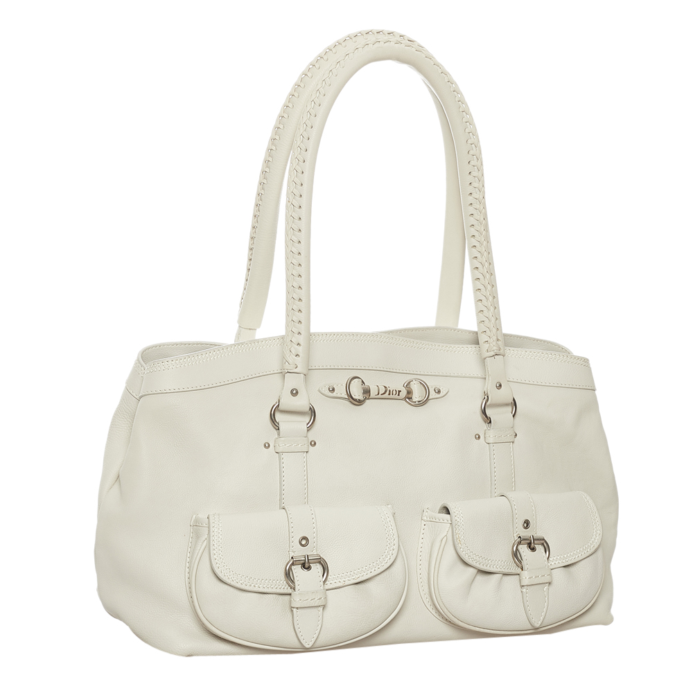 

Dior White Leather Shoulder Bag