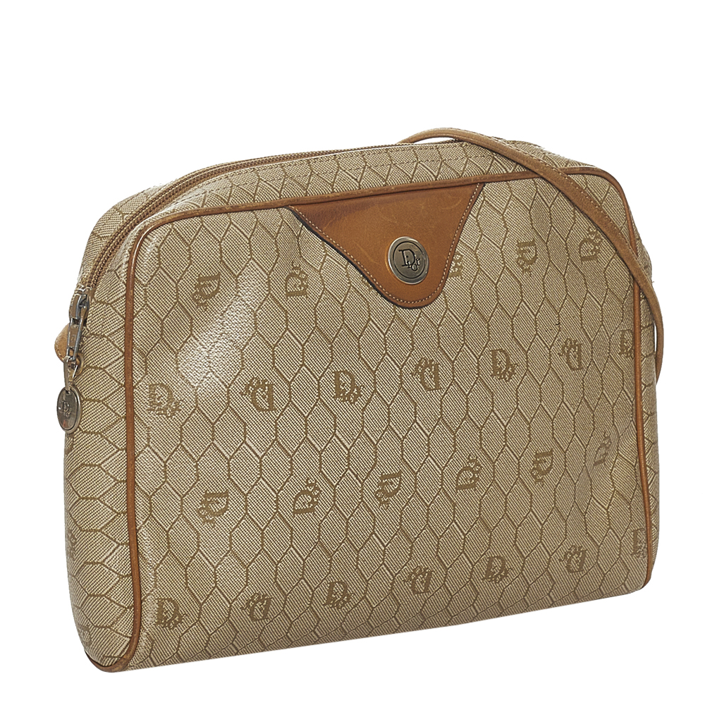 

Dior Beige Coated Canvas Vintage Honeycomb Crossbody Bag