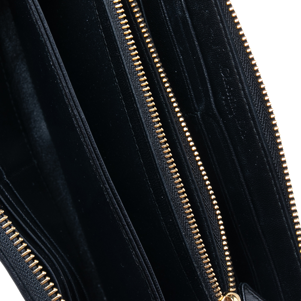 

Dior Black Cannage Leather Lady Dior Zip Around Wallet