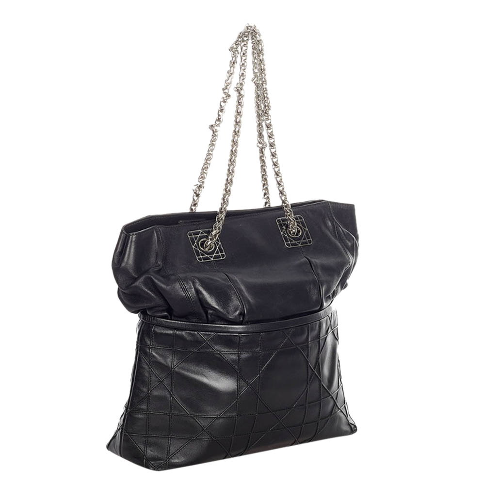 

Dior Black Cannage Leather Tote Bag