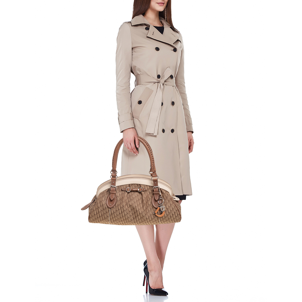 

Dior Brown/Beige Canvas and Leather My Dior Frame Satchel