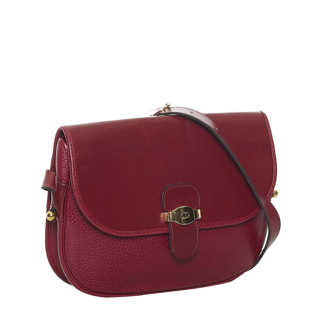 

Dior Red Leather Vintage Shoulder Bag