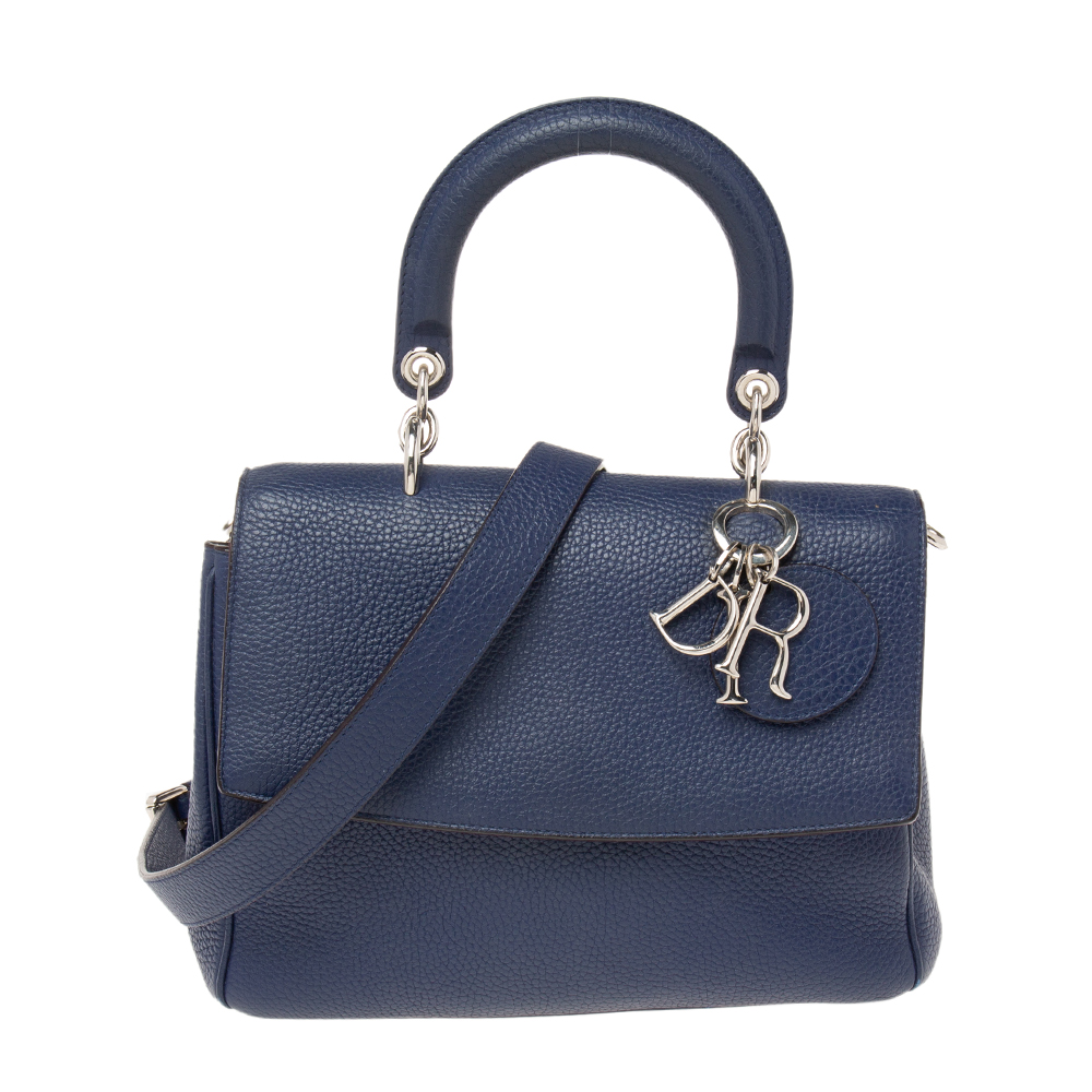 

Dior Blue Leather Small Be Dior Flap Top Handle Bag