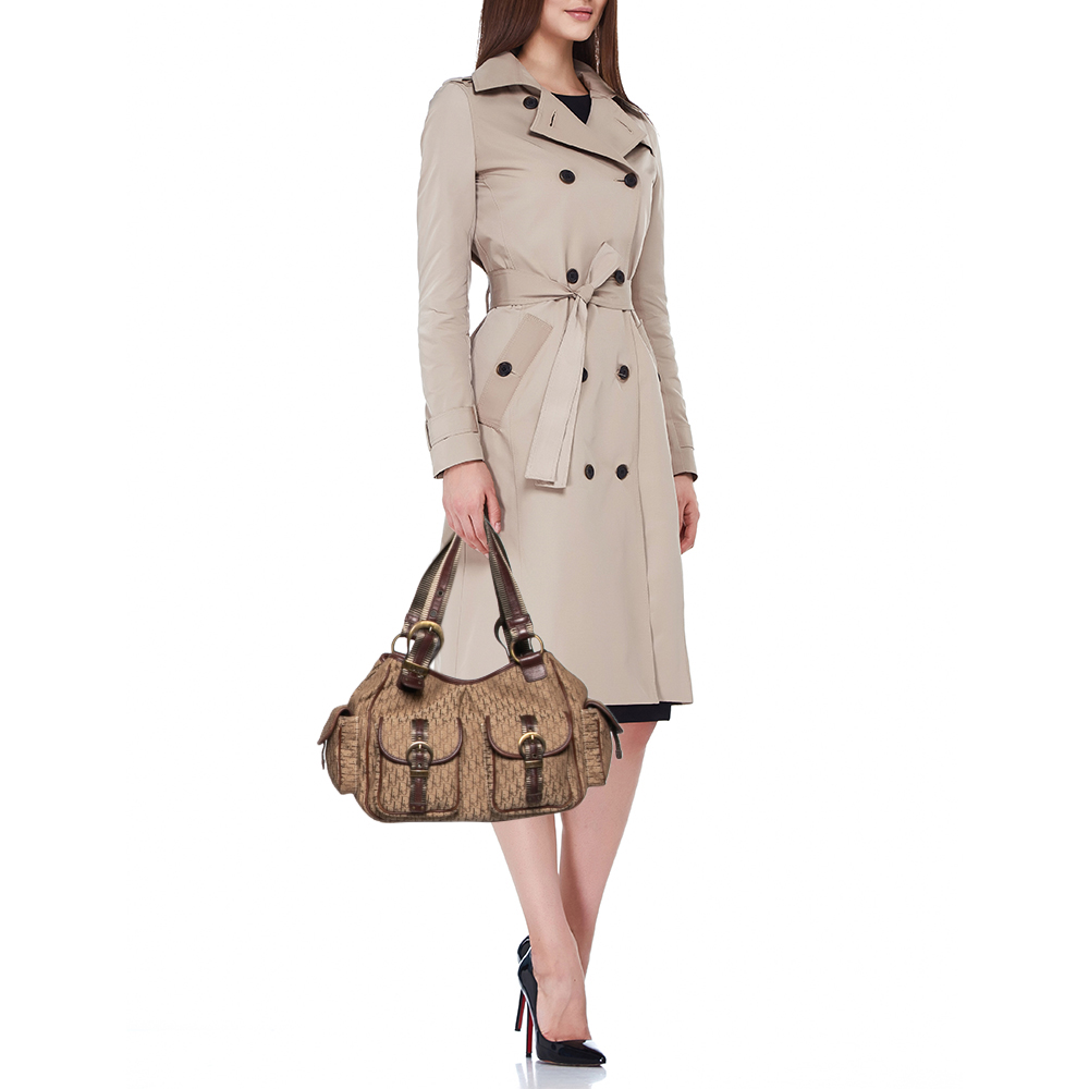 

Dior Beige/Brown Diorissimo Canvas And Leather Multi Pocket Shoulder Bag