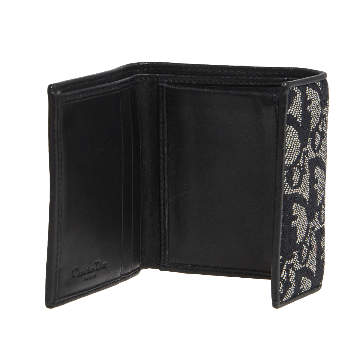 

Dior Black Oblique Canvas Trifold Compact Wallet