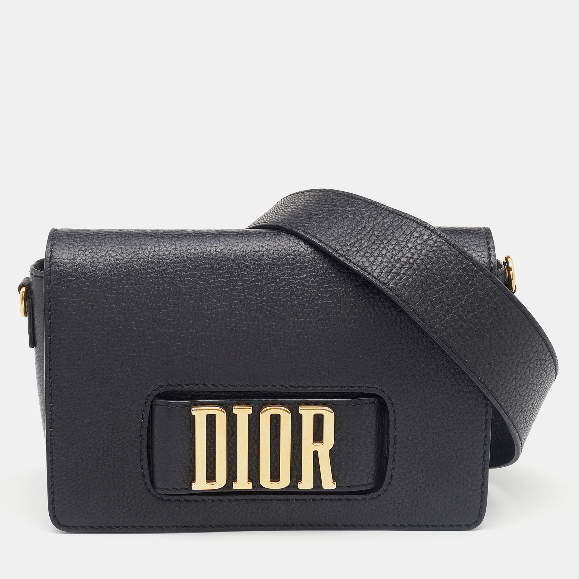 Pre-owned Dior Black Leather Dio(r)evolution Flap Shoulder Bag | ModeSens