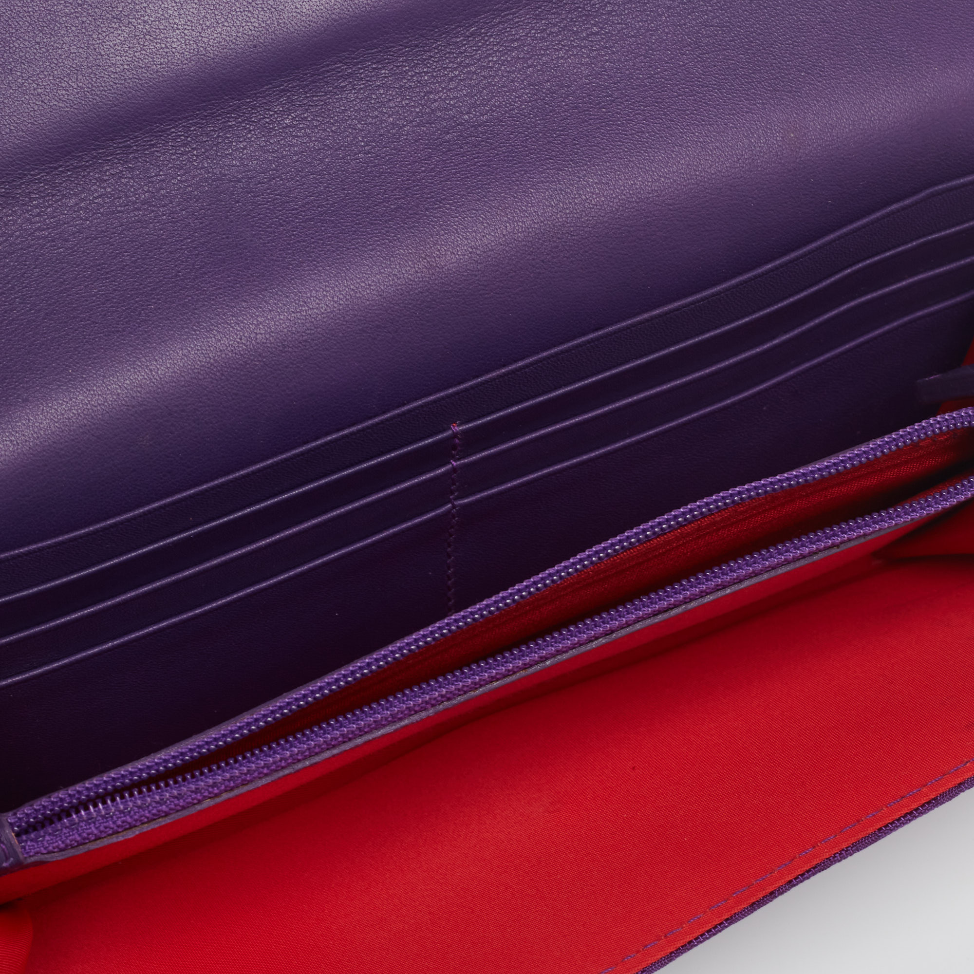 

Dior Purple Oblique Canvas and Leather Trim Flap Continental Wallet