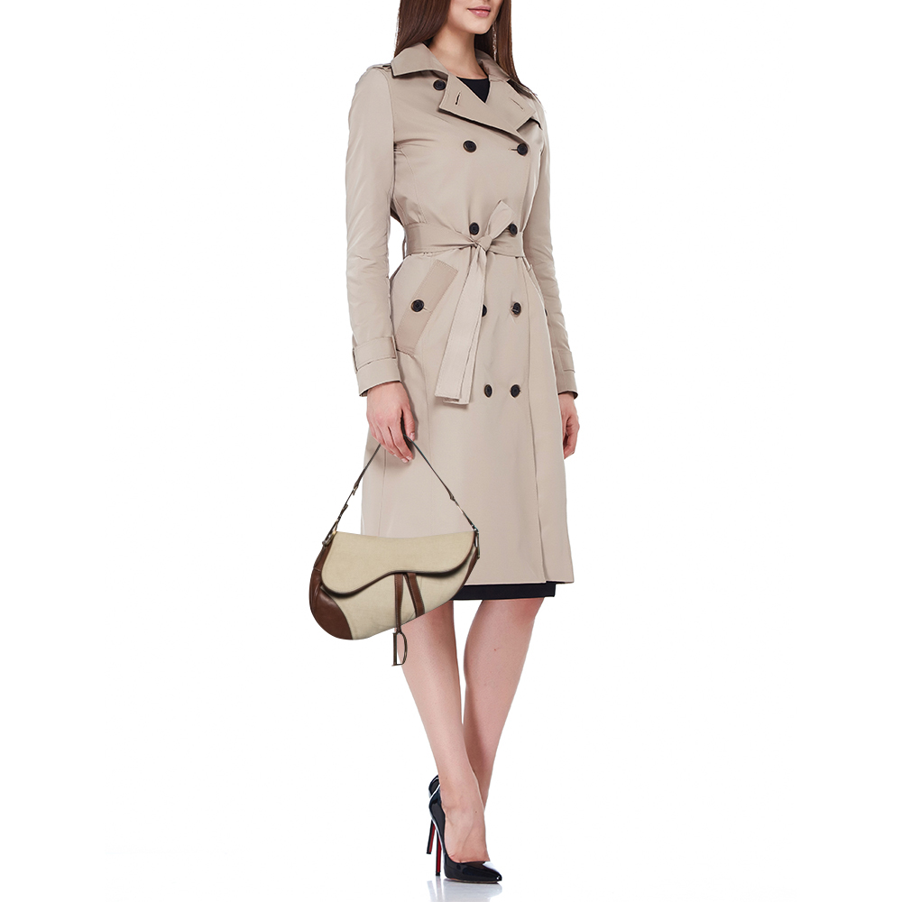

Dior Beige/Brown Canvas and Leather Saddle Bag