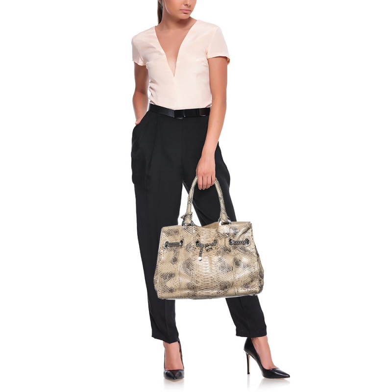 

Dior Beige Python Chri Chri Tote