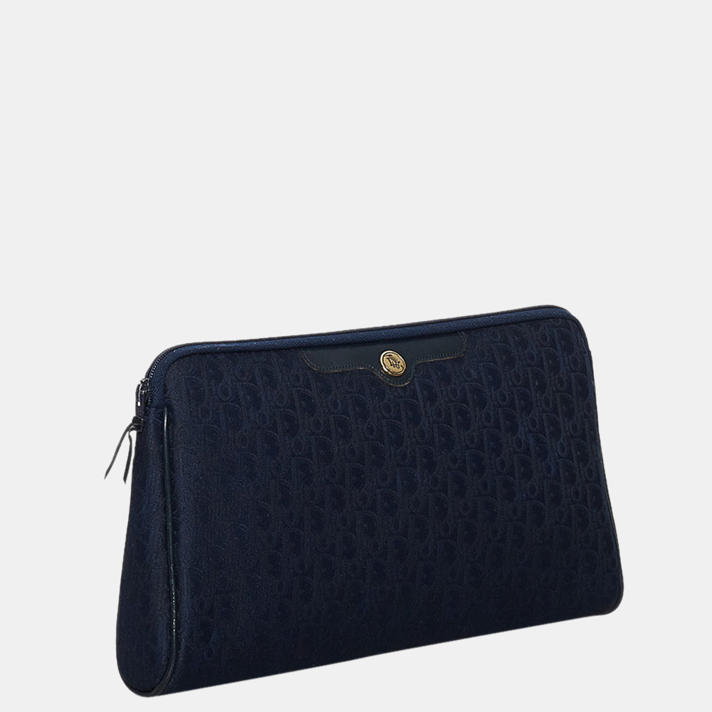 

Dior Blue Oblique Canvas Clutch Bag