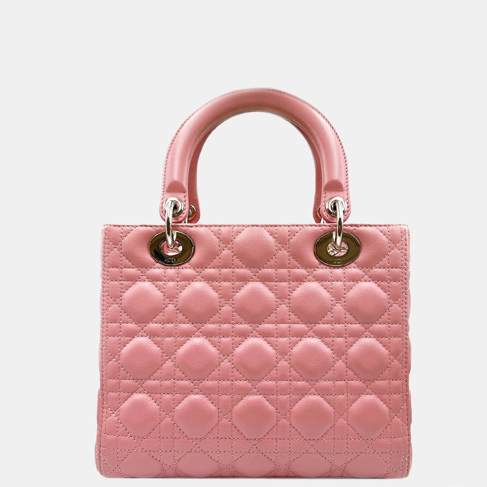 

Dior Pink Leather Cannage Lady Dior Bag