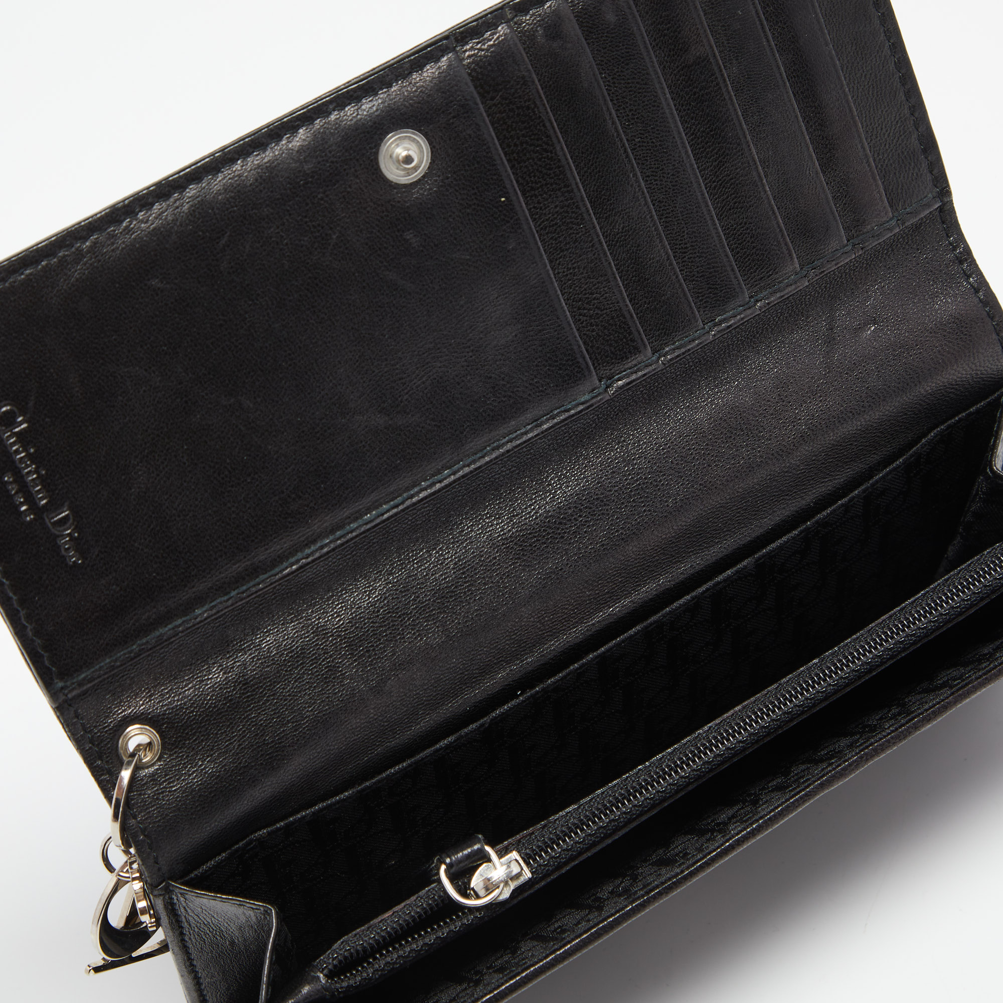 

Dior Black Cannage Leather Lady Dior Continental Wallet