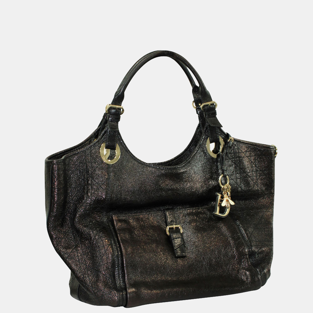 

Dior Black Cannage Leather Bee Tote Bag