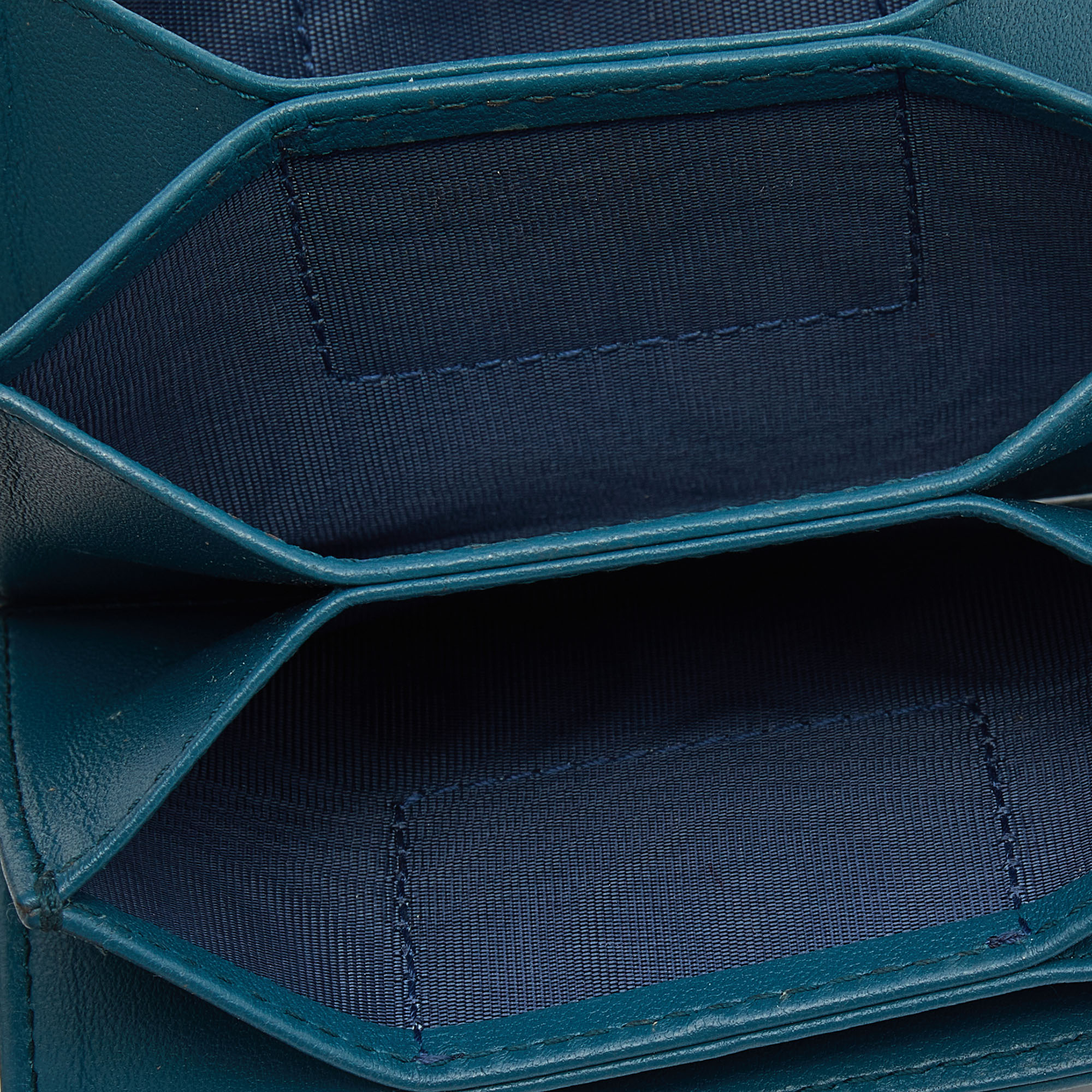 

Dior Teal Blue Cannage Leather Lady Dior 5 Gusset Card Holder