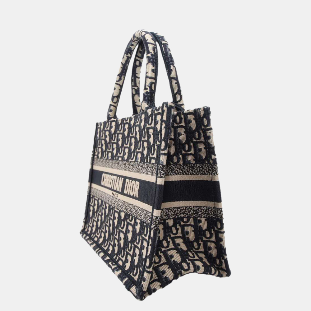 

Dior Blue Canvas Small Oblique Book Tote Bag