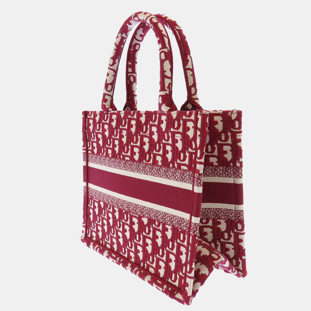 

Dior Burgundy Canvas Small Book Tote Bag