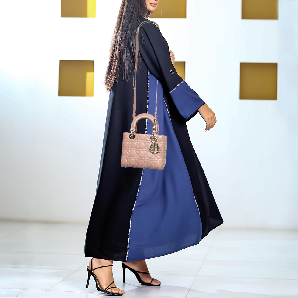 

Dior Beige Cannage Leather Small Lady Dior My ABCDior Bag
