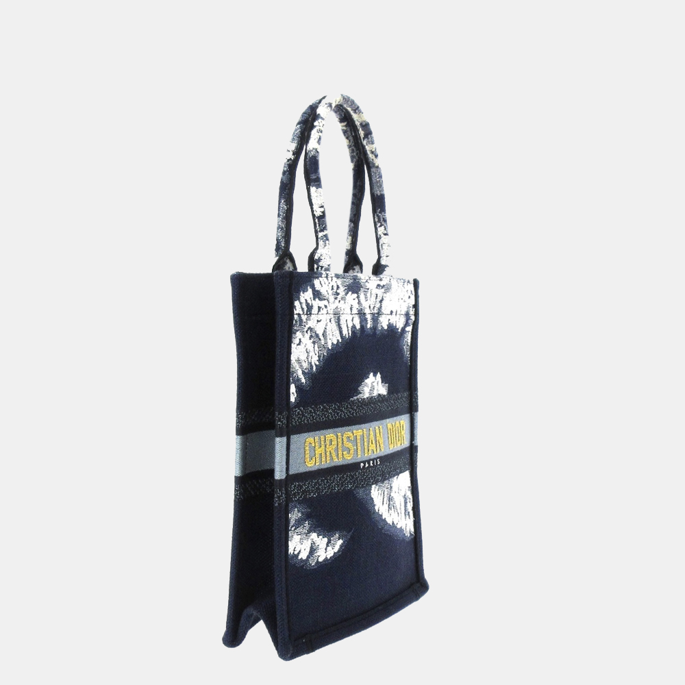

Dior Blue/Navy/White Tie Dye Vertical Book Tote Canvas Tote Bag