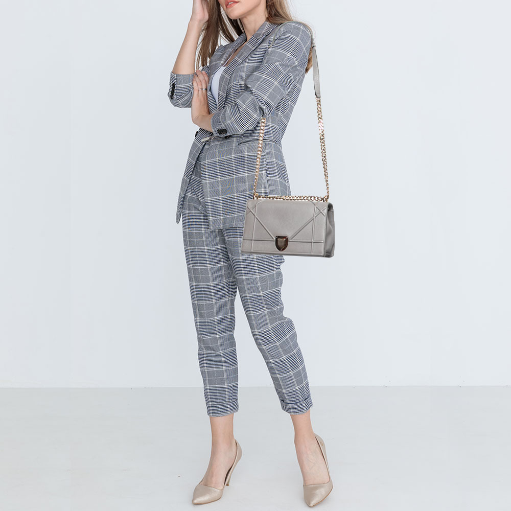 

Dior Grey Leather Medium Diorama Shoulder Bag