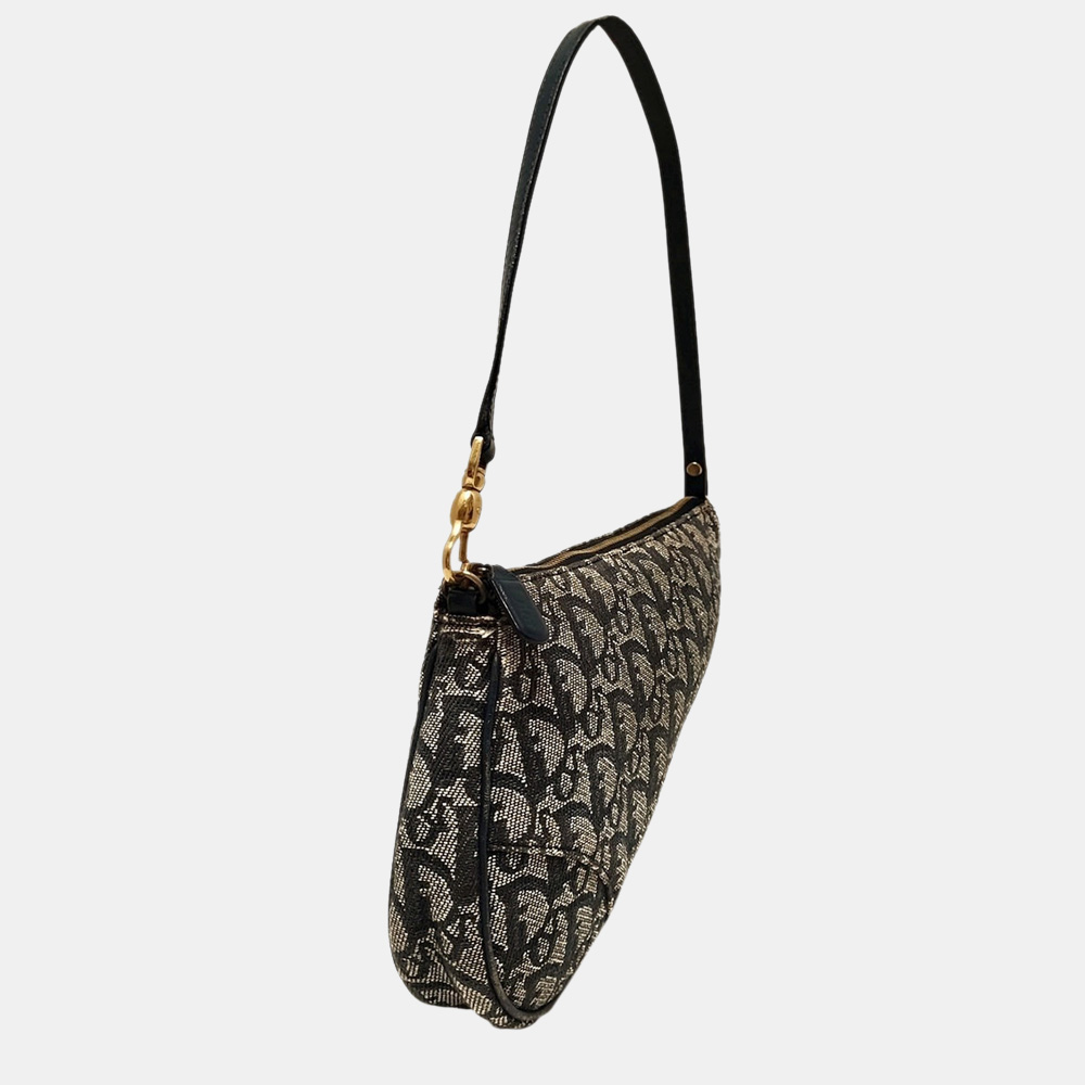 

Dior Blue/Grey/Navy Blue Dior Oblique Canvas Saddle