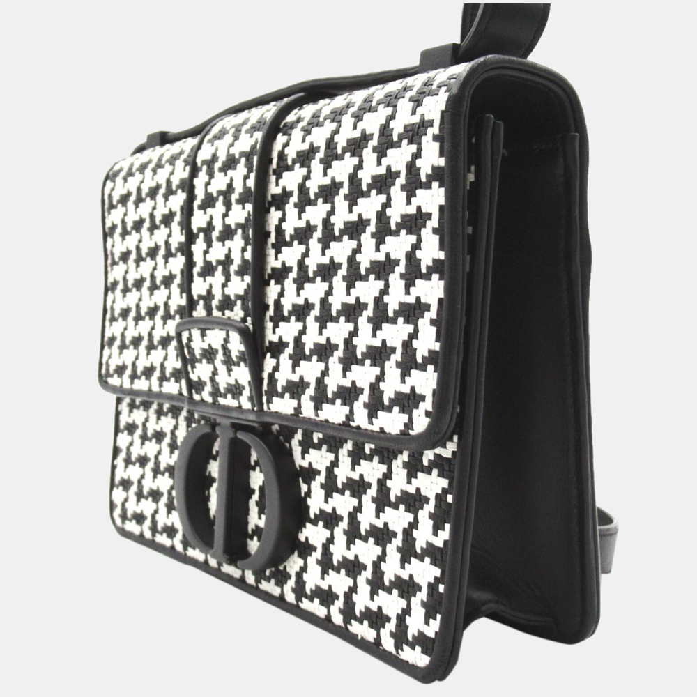 

Dior Black Woven Leather Montaigne 30 Shoulder Bag